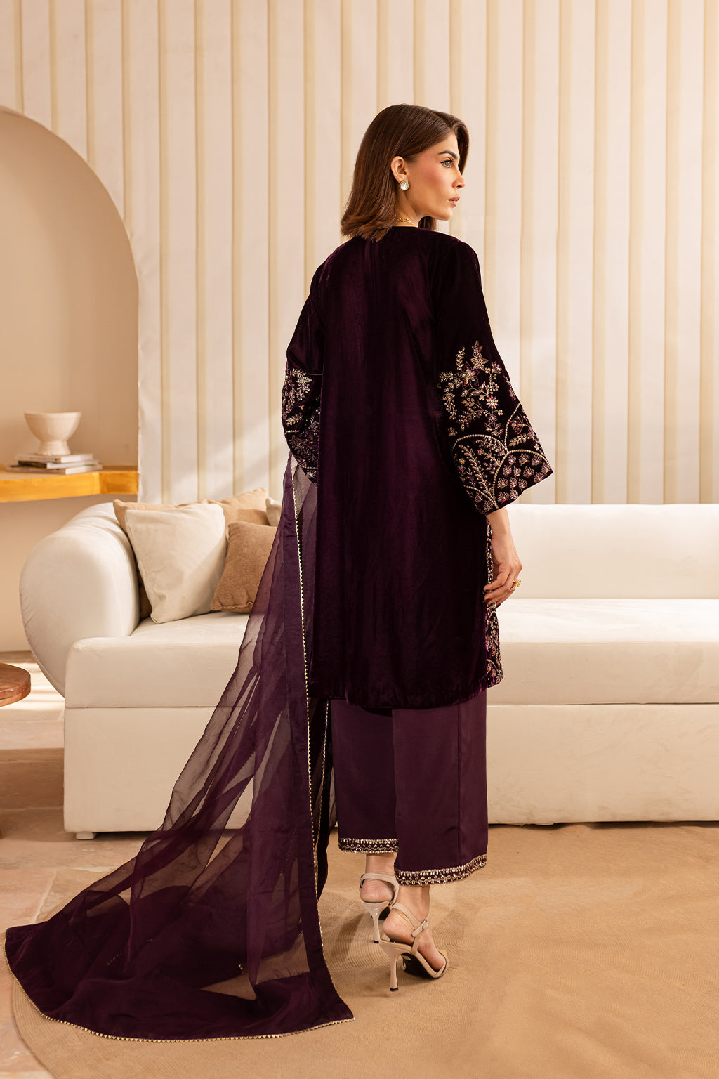 Vanya | Velvet Formals 24 |  KV-52 - Designer Dress with Intricate embroidery and embellishments. Shop elegent wedding dress at Maria Faisal.