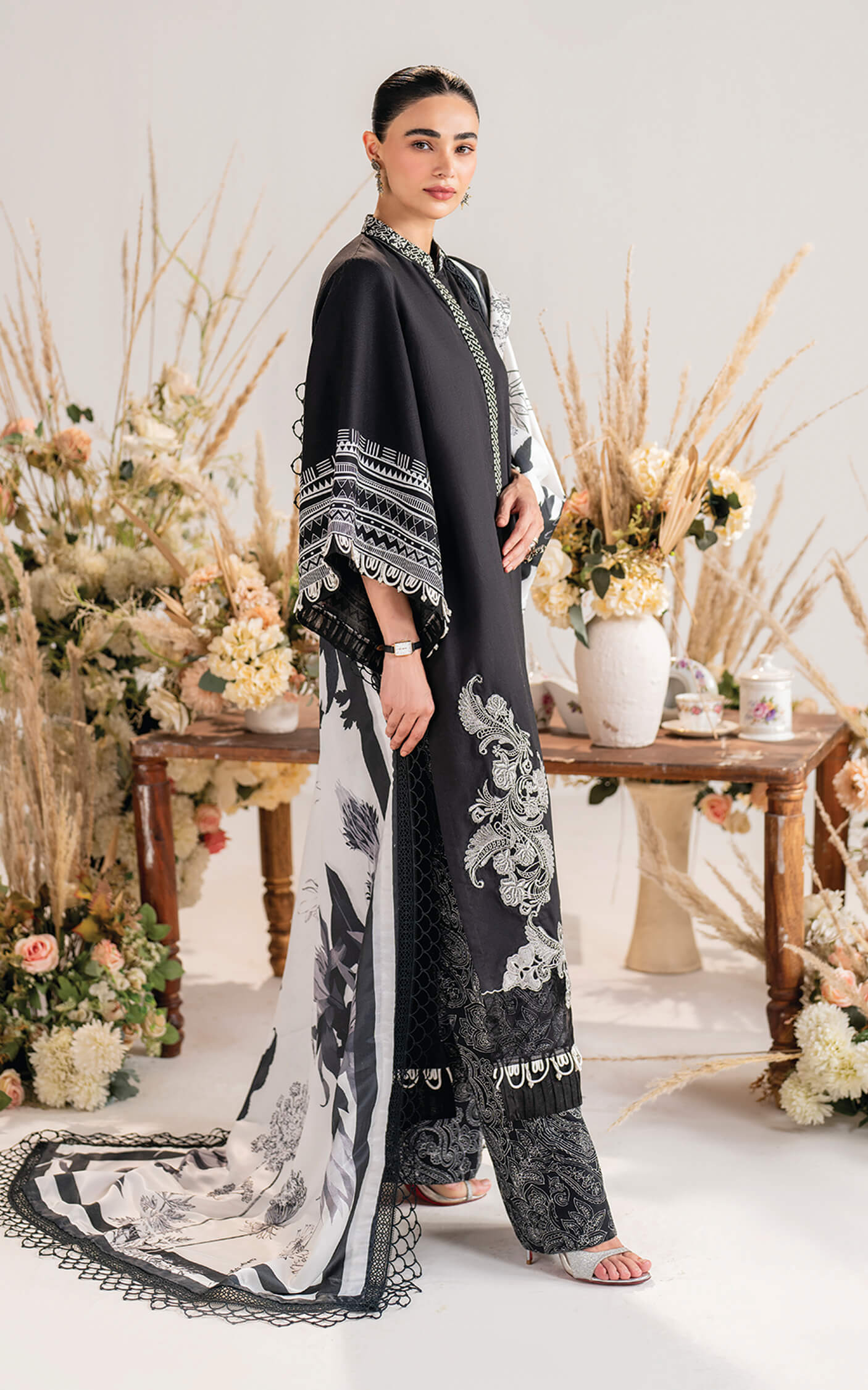 Asifa and Nabeel | Winter Meraki 24 | Velour-MW-05 - Designer Dress with Intricate embroidery and embellishments. Shop elegent wedding dress at Maria Faisal.