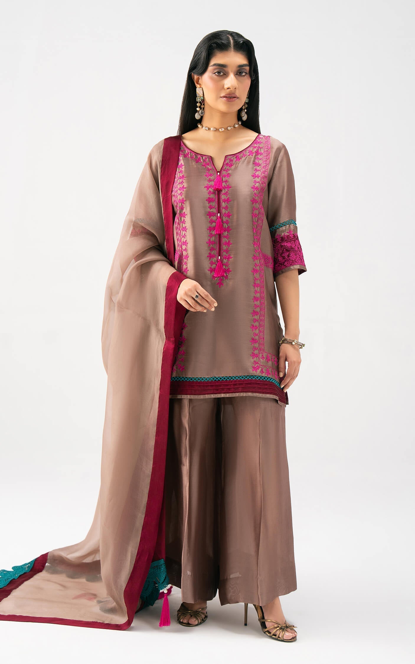 Asifa and Nabeel | Celevara Luxe | Velour Dawn - Luxury Dress - available at Maria Faisal in UK and USA.