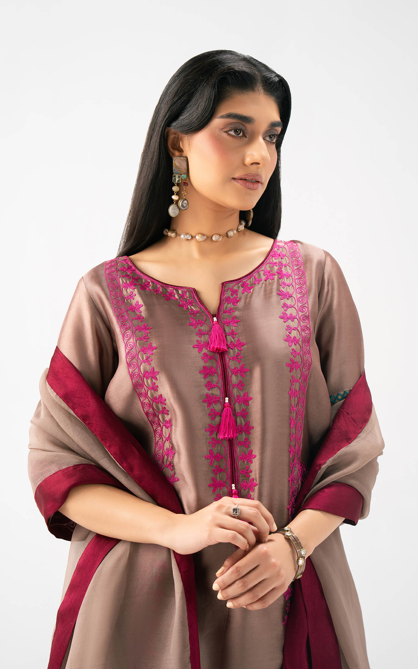 Asifa and Nabeel | Celevara Luxe | Velour Dawn - Luxury Dress - available at Maria Faisal in UK and USA.
