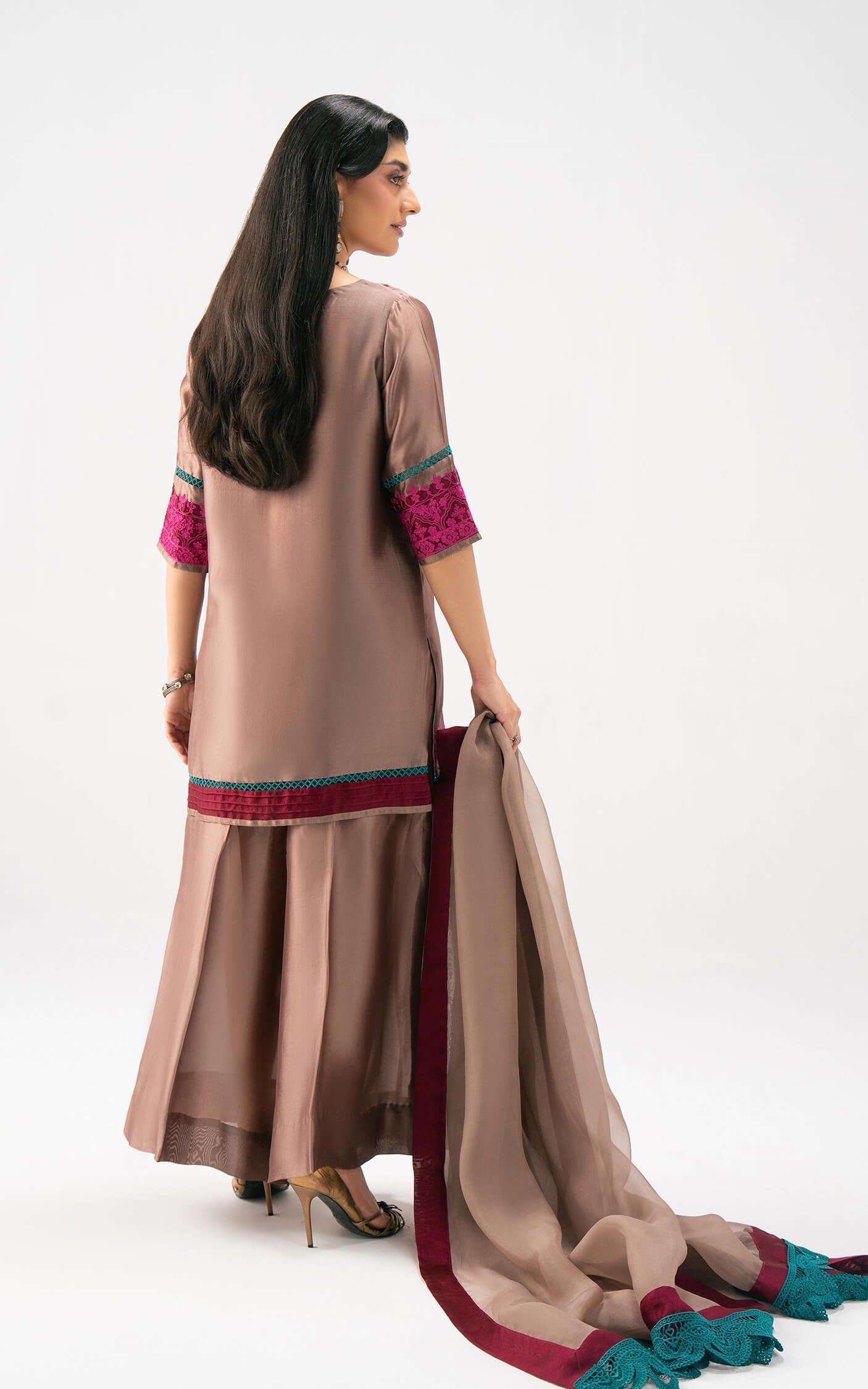 Asifa and Nabeel | Celevara Luxe | Velour Dawn - Luxury Dress - available at Maria Faisal in UK and USA.
