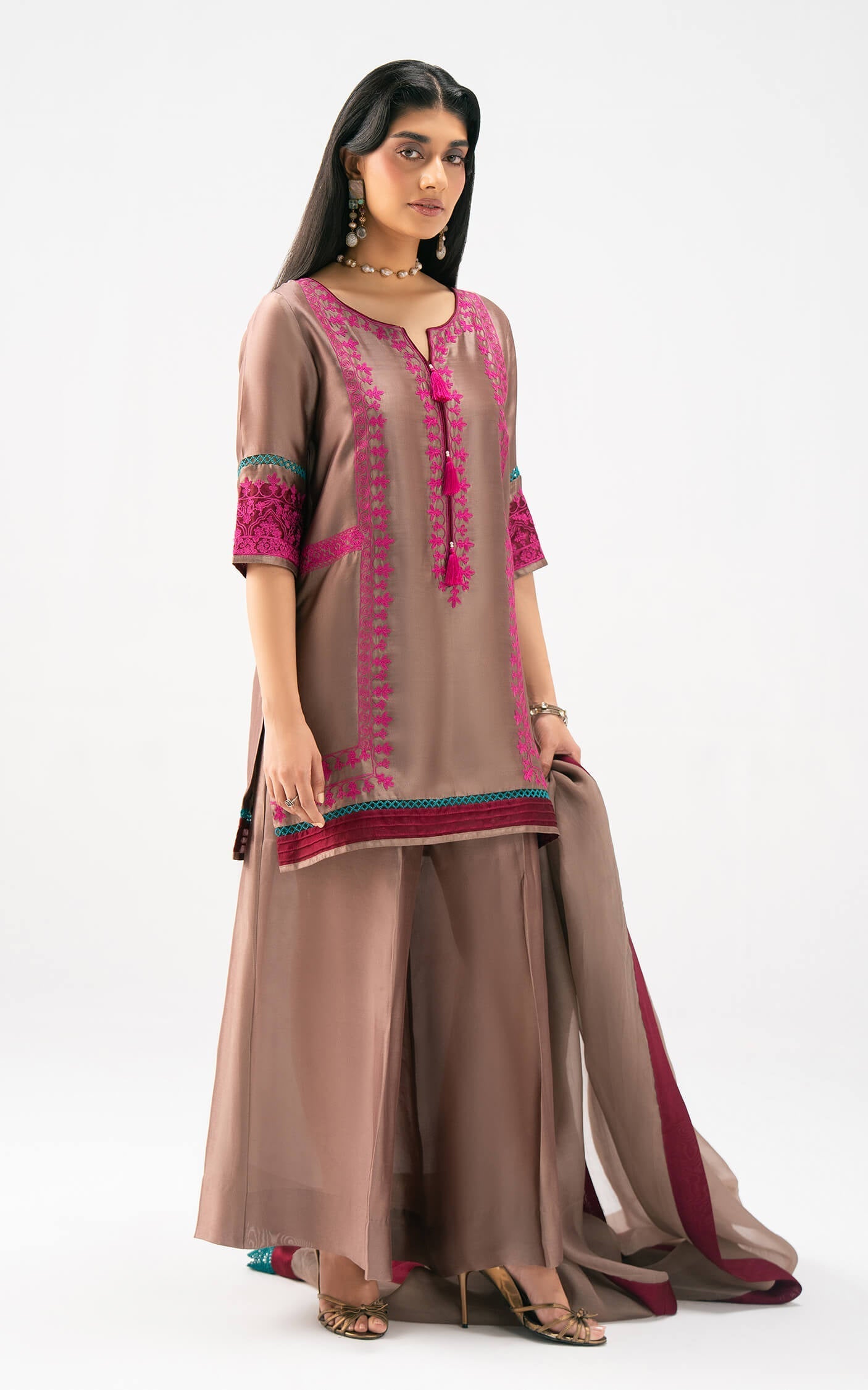 Asifa and Nabeel | Celevara Luxe | Velour Dawn - Luxury Dress - available at Maria Faisal in UK and USA.