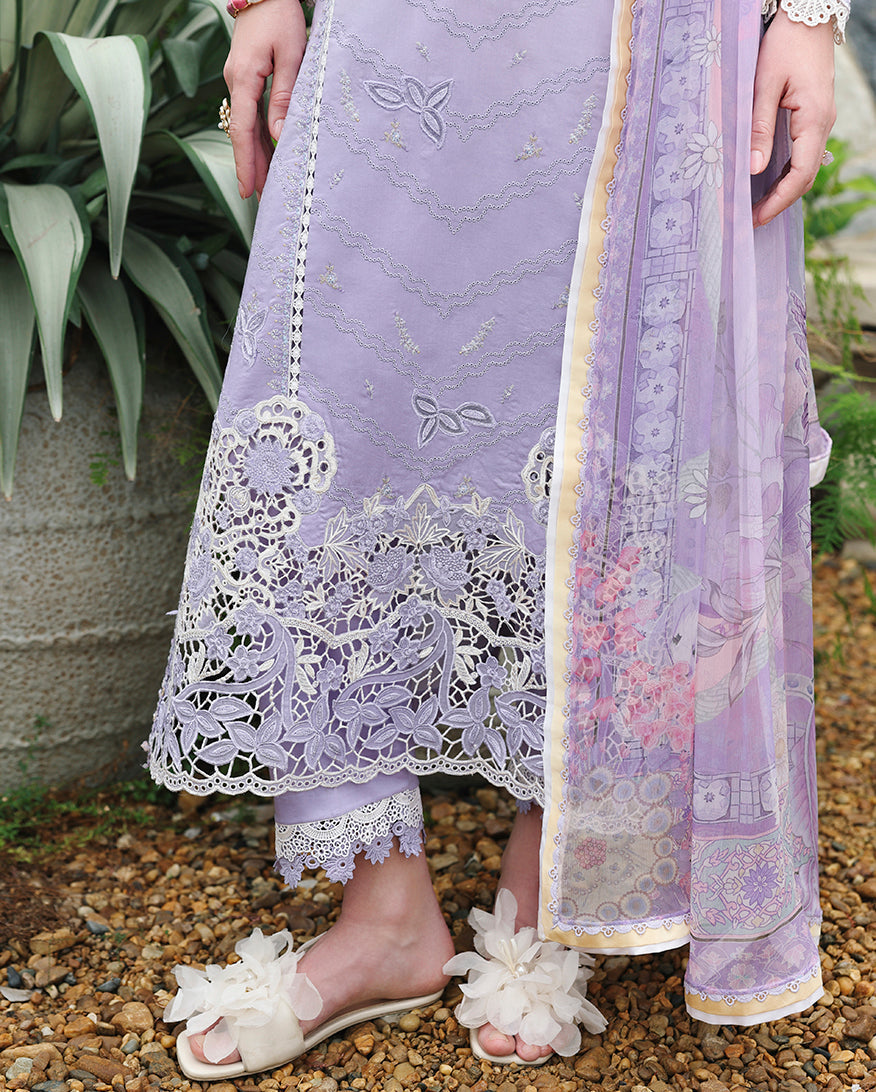 Mushq | The Secret Garden Lawn | Velvet Ivy - Luxury Dress - available at Maria Faisal in UK and USA.