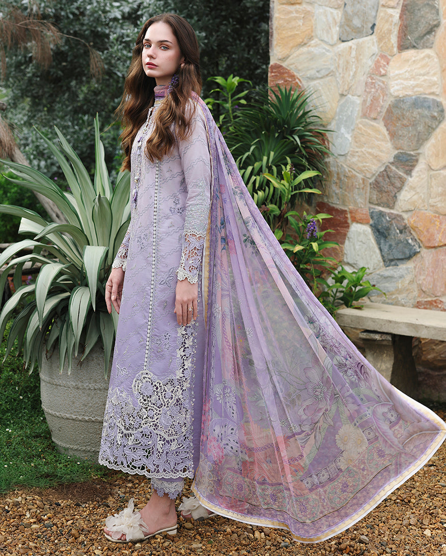 Mushq | The Secret Garden Lawn | Velvet Ivy - Luxury Dress - available at Maria Faisal in UK and USA.