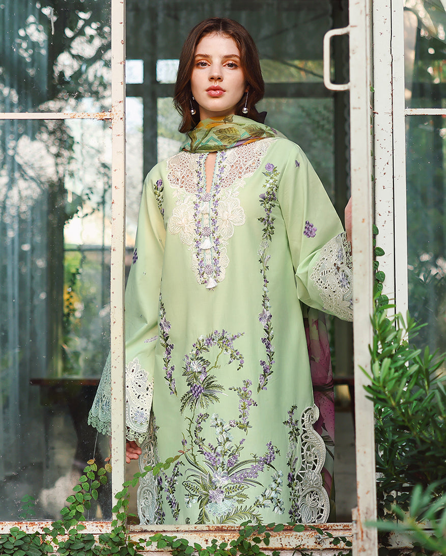 Mushq | The Secret Garden Lawn | Verdant Bloom - Luxury Dress - available at Maria Faisal in UK and USA.