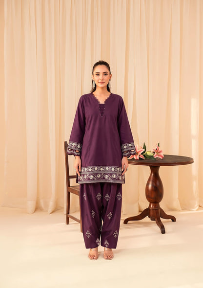 Faiza Faisal | FNF Cords Edit |VIOLET MIST - Casual Dress - available at Maria Faisal in UK and USA.