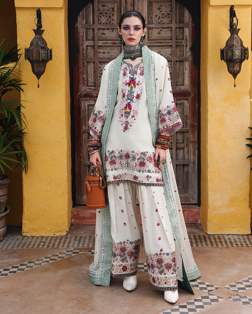 Mushq | Nuvera Rawsilk | Vivienne Rose - Luxury Dress - available at Maria Faisal in UK and USA.
