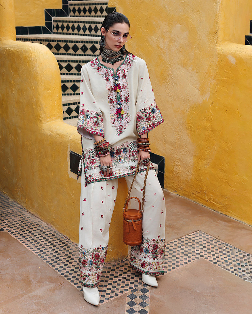 Mushq | Nuvera Rawsilk | Vivienne Rose - Luxury Dress - available at Maria Faisal in UK and USA.