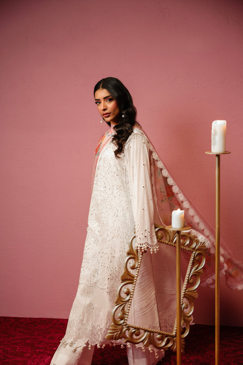 Al Karam | Schiffli Capsule | RTS | SHIRT, TROUSER & DUPATTA 8 - Ladies Clothes - Maria Faisal