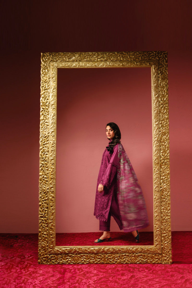 Al Karam | Schiffli Capsule | RTS | SHIRT, TROUSER & DUPATTA 1 - Ladies Clothes - Maria Faisal