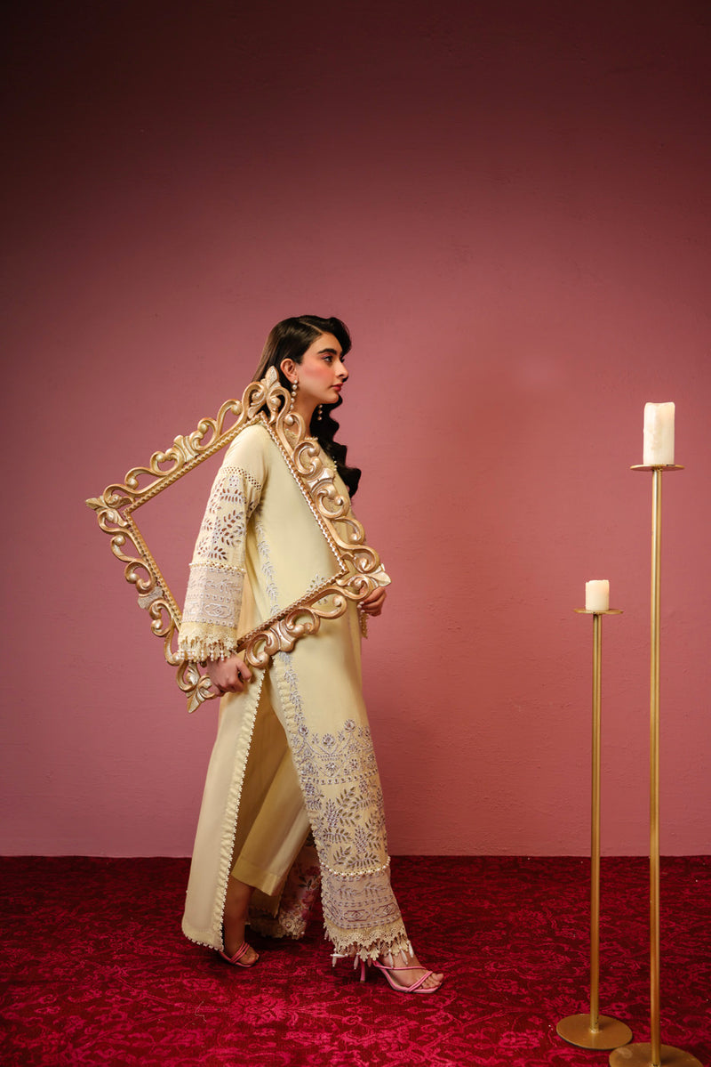 Al Karam | Schiffli Capsule | RTS | SHIRT, TROUSER & DUPATTA 4 - Ladies Clothes - Maria Faisal