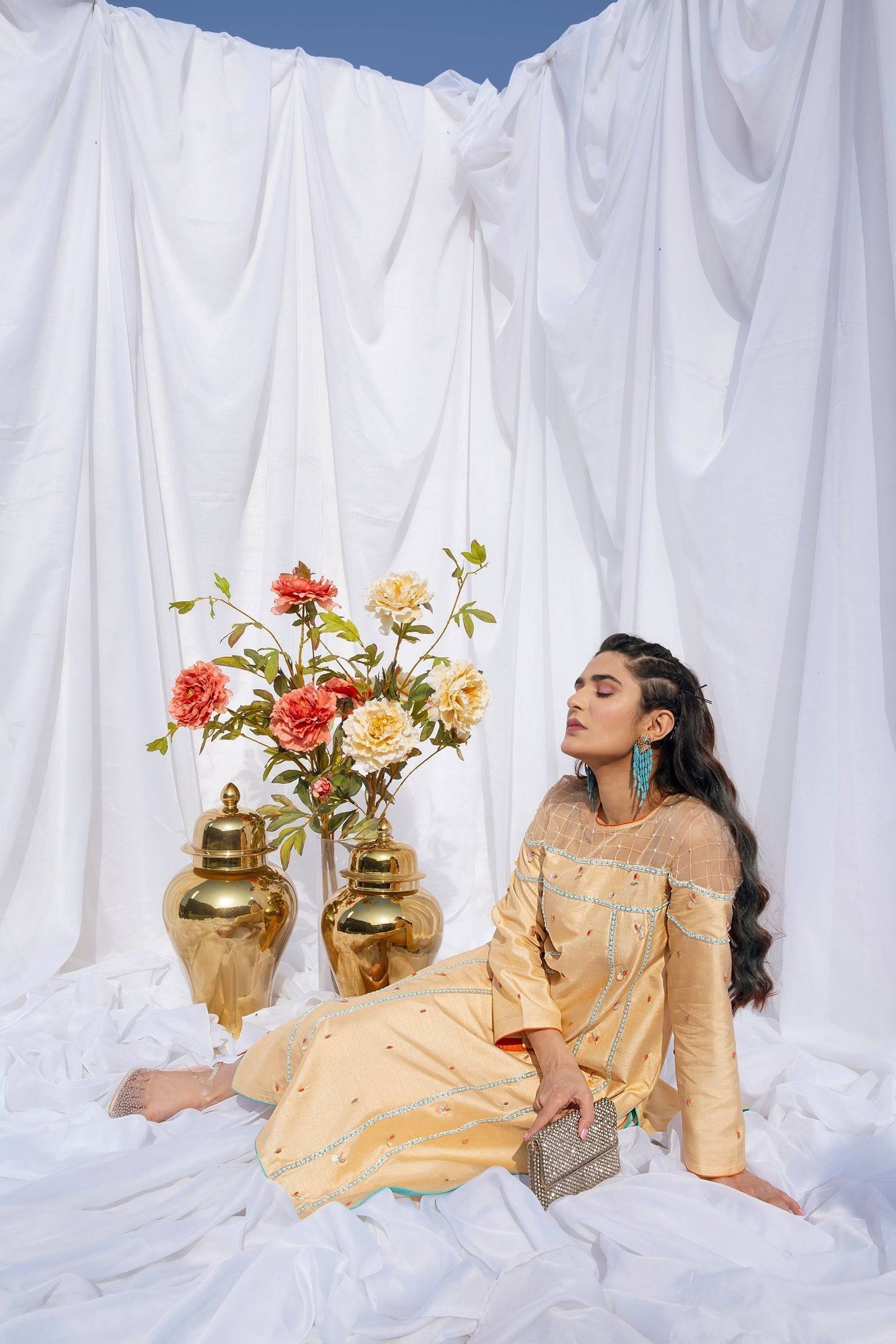 Hana | Viridity Ready to Wear | Marigold -VRT-008 by Maria Faisal - Registered Vendor of : Hana - type : Ladies Clothes - 100% original wedding dresses