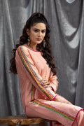 Hana | Viridity Ready to Wear | SALMON-VRT-001 - Designer Dress with Intricate embroidery and embellishments. Shop elegent wedding dress at Maria Faisal.
