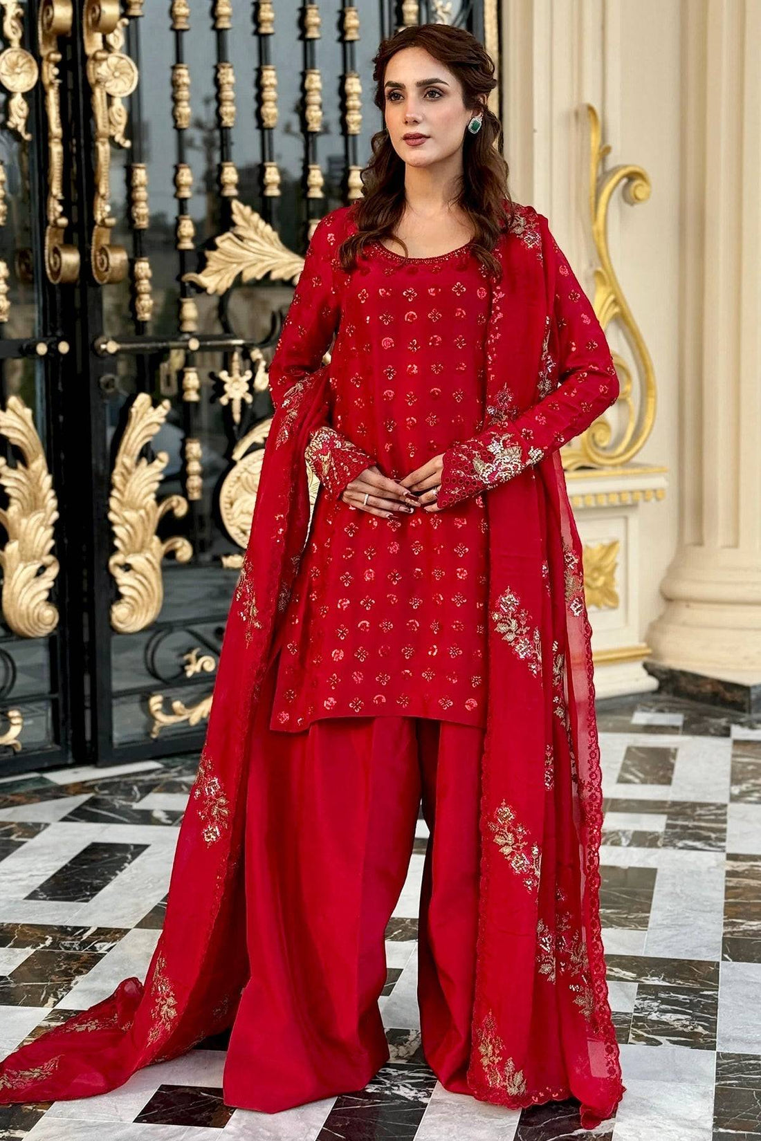 Mina Kashif | Loona Lawn 25 | Ruby by Maria Faisal - Registered Vendor of : Mina Kashif - type : Ladies Clothes - 100% original wedding dresses