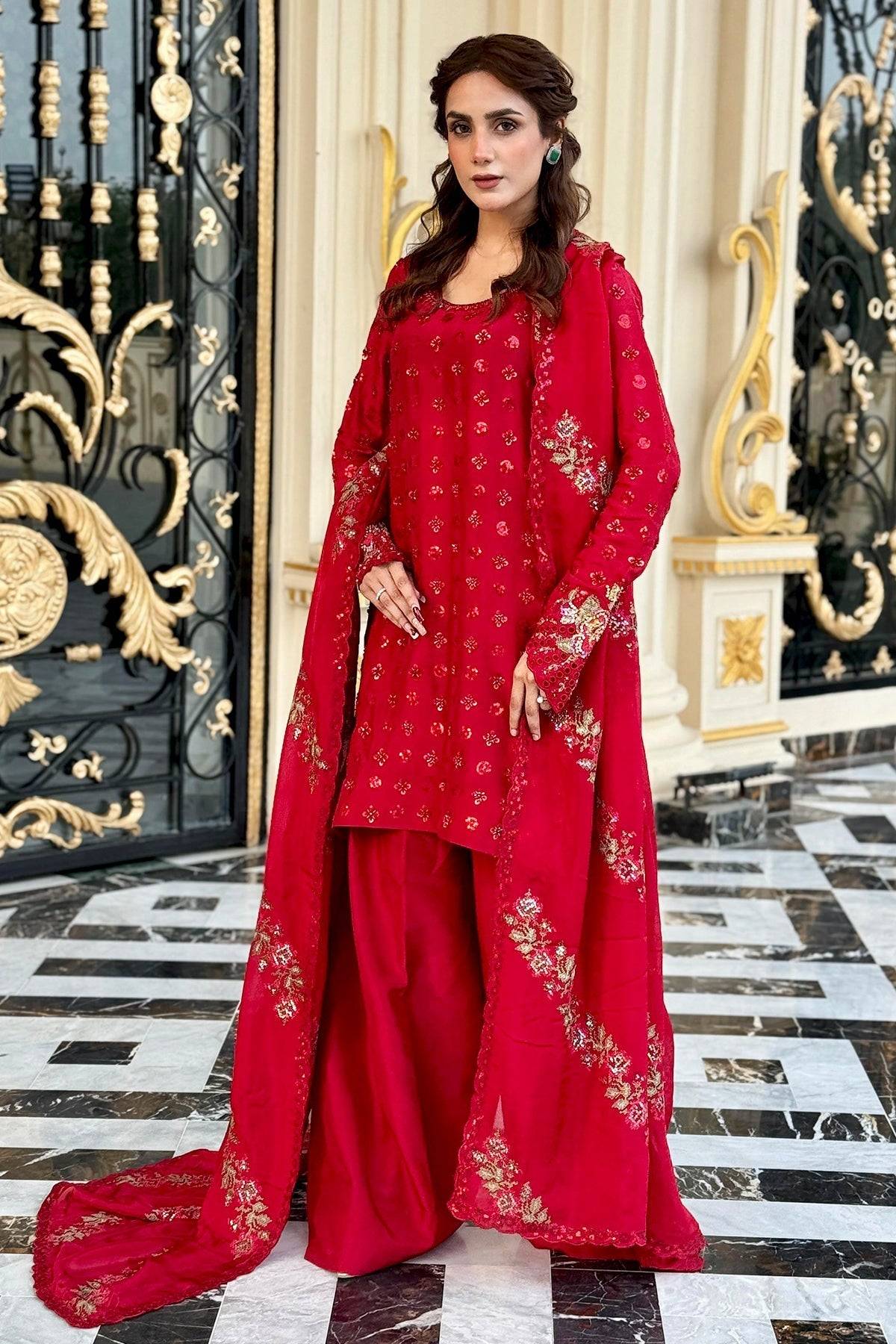 Mina Kashif | Loona Lawn 25 | Ruby by Maria Faisal - Registered Vendor of : Mina Kashif - type : Ladies Clothes - 100% original wedding dresses