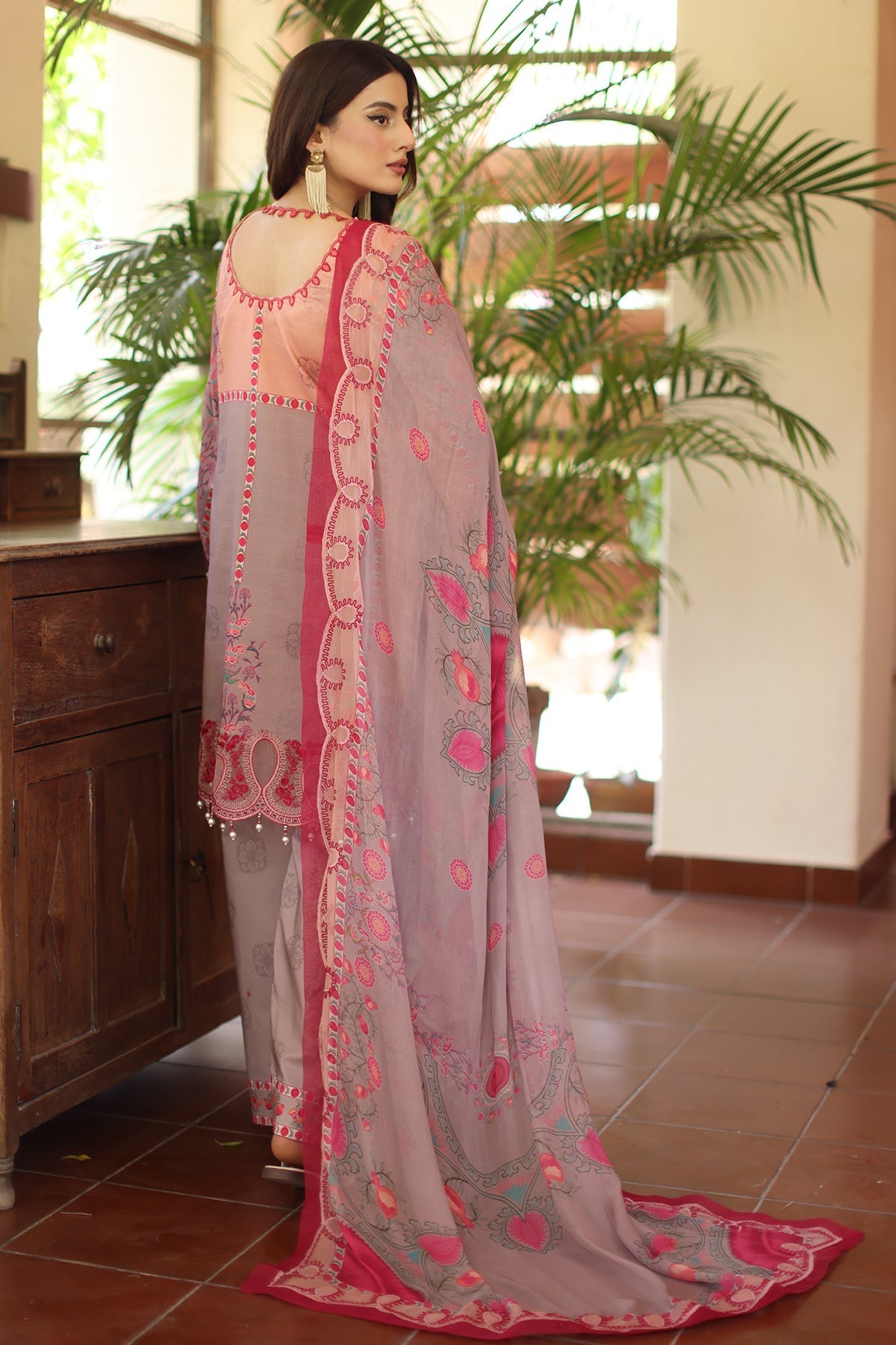 Charizma | Infinity Lawn | 3-PC Unstitched Embroidered Lawn Collection IN6-07 - Luxury Dress - available at Maria Faisal in UK and USA.