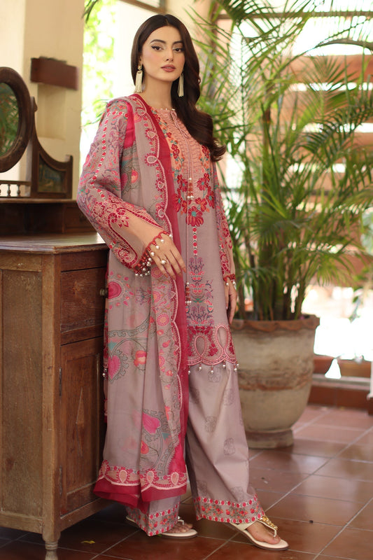 Charizma | Infinity Lawn | 3-PC Unstitched Embroidered Lawn Collection IN6-07 - Luxury Dress - available at Maria Faisal in UK and USA.