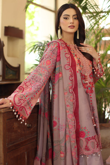 Charizma | Infinity Lawn | 3-PC Unstitched Embroidered Lawn Collection IN6-07 - Luxury Dress - available at Maria Faisal in UK and USA.