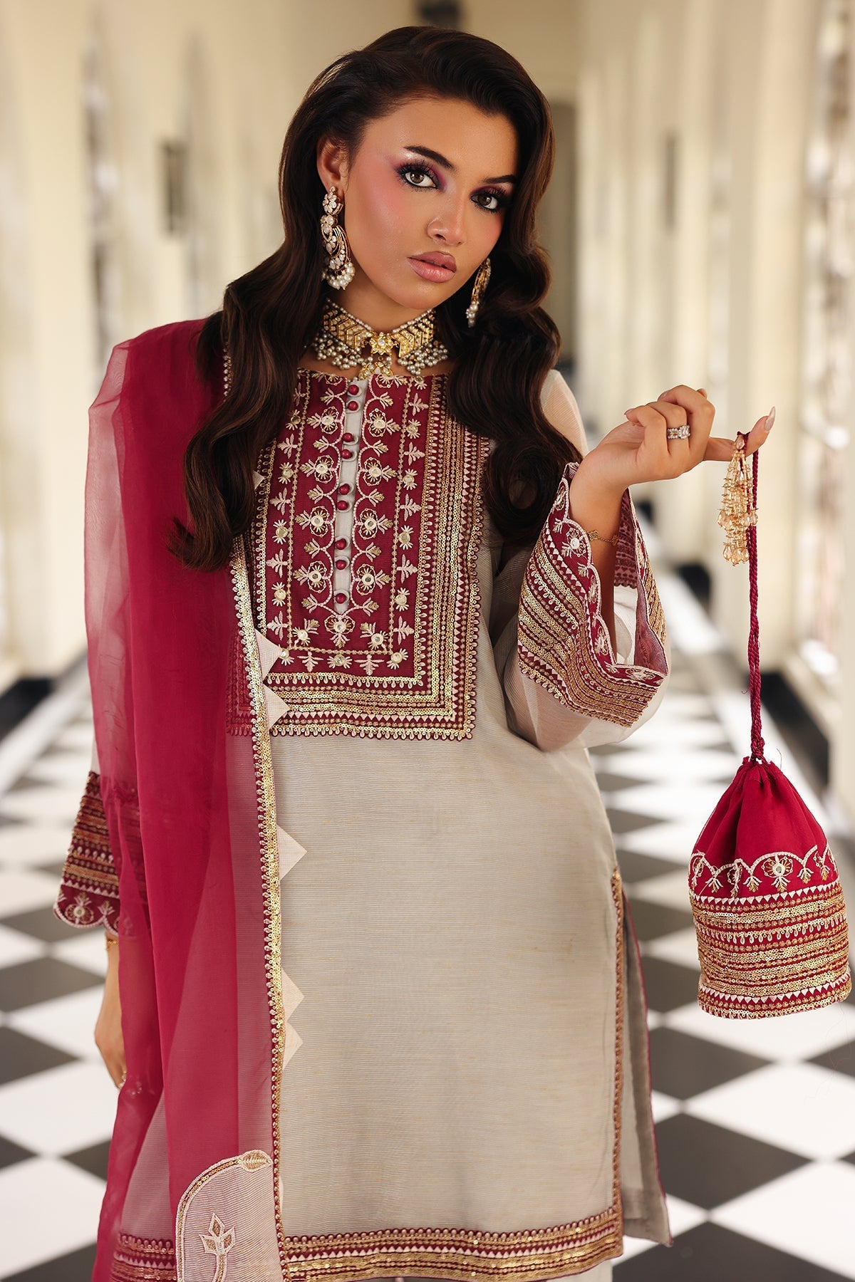 Charizma | Festive Pret  | CMA-5-233 - Dress - available at Maria Faisal in UK and USA.