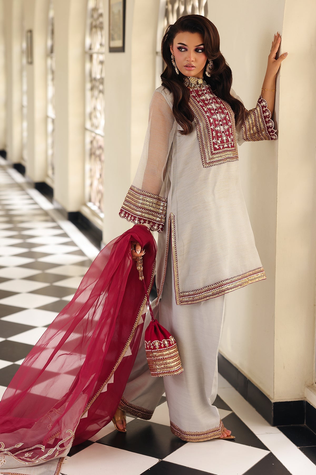 Charizma | Festive Pret  | CMA-5-233 - Dress - available at Maria Faisal in UK and USA.