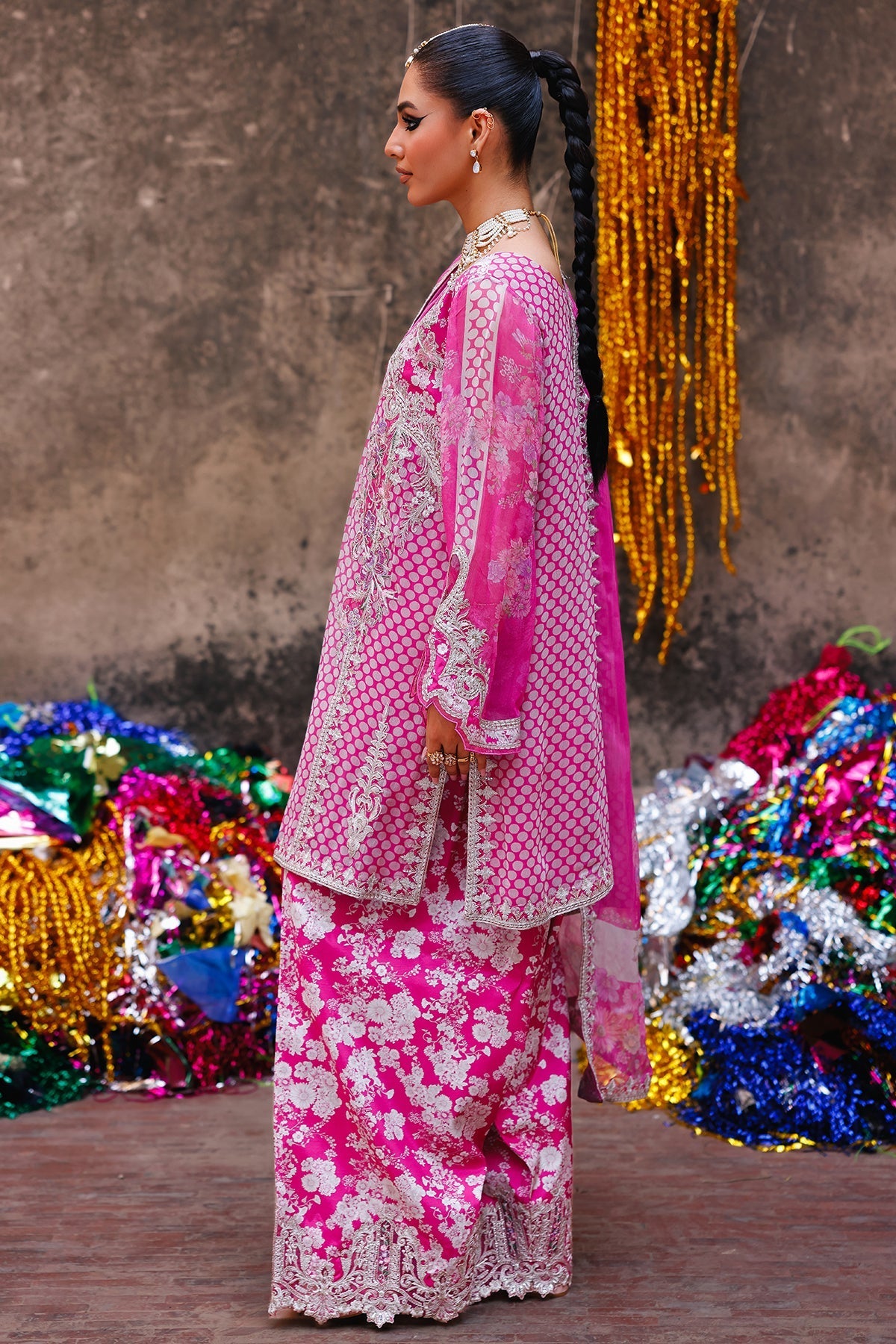 Charizma | Vasal Chiffon | VSL6-14 - Dress - available at Maria Faisal in UK and USA.