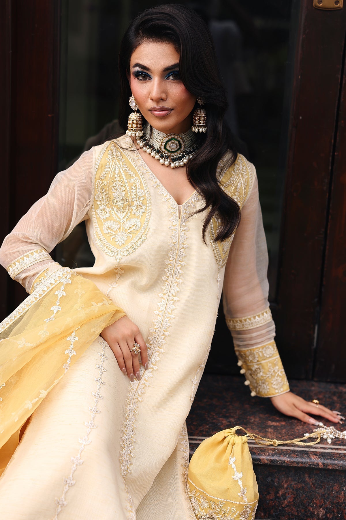 Charizma | Festive Pret  | CMA-5-240 - Dress - available at Maria Faisal in UK and USA.