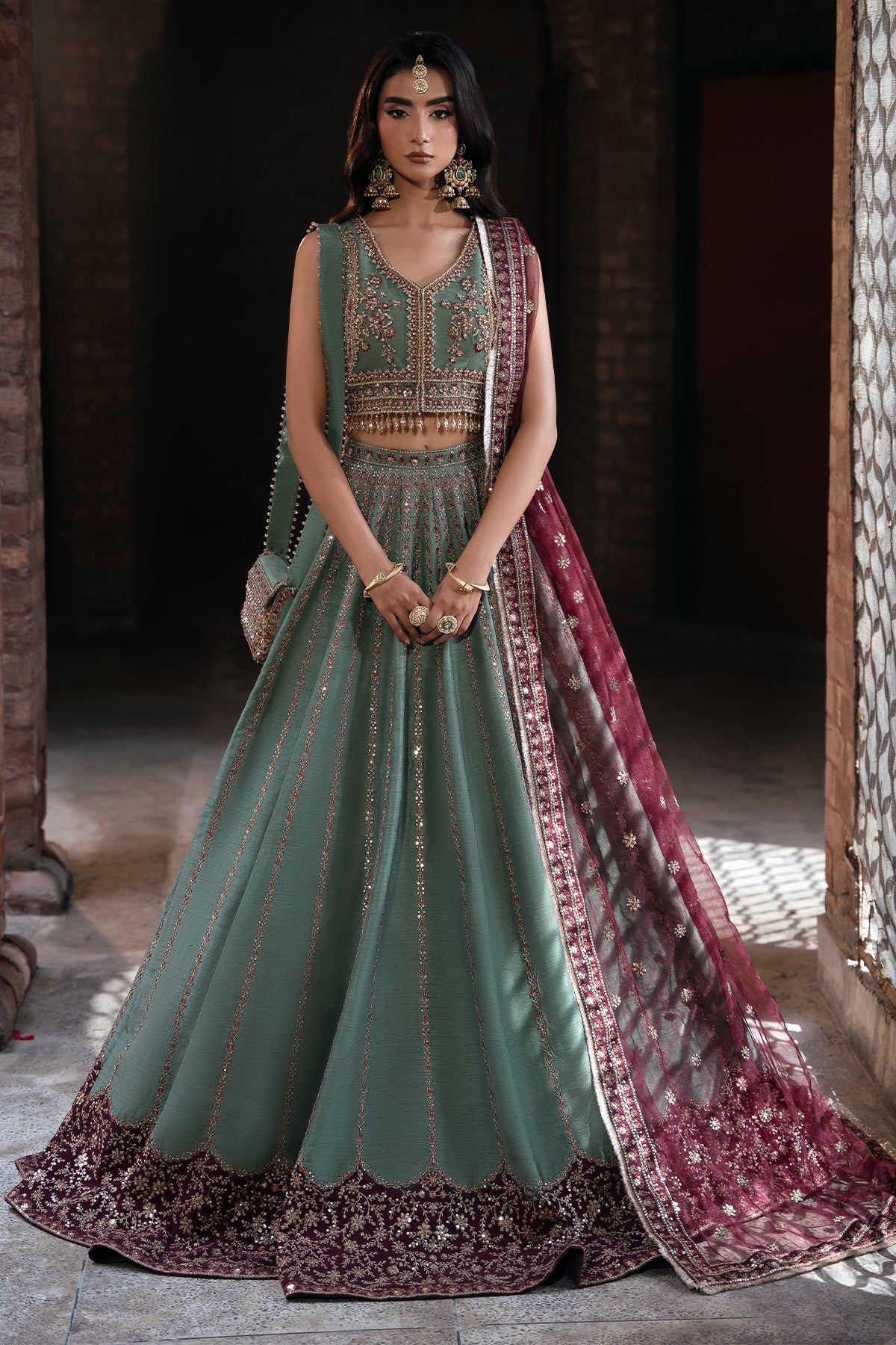 Mina Kashif | Virsa Wedding Formals | Noor-e-saba - Wedding Dress - available at Maria Faisal in UK and USA.