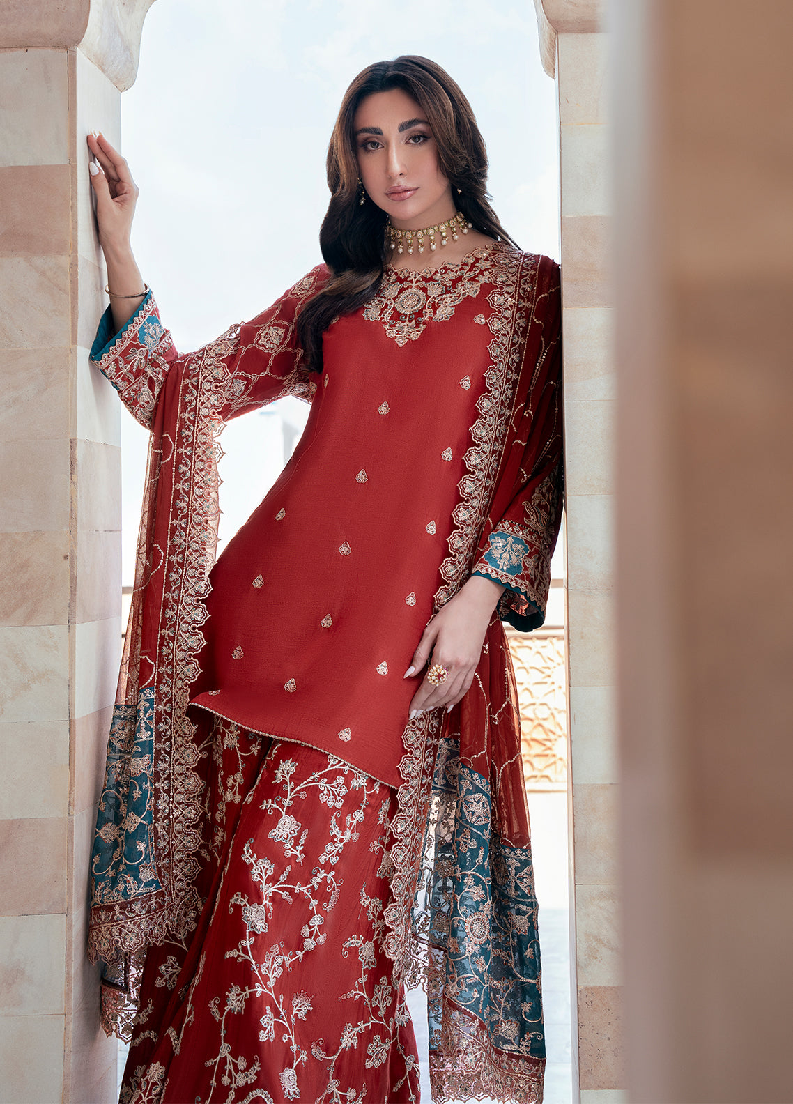 Sahane | Rusukh Premium Formals 26 | FU6604 Renisa - RUSUKH - Formal Dress - available at Maria Faisal in UK and USA.