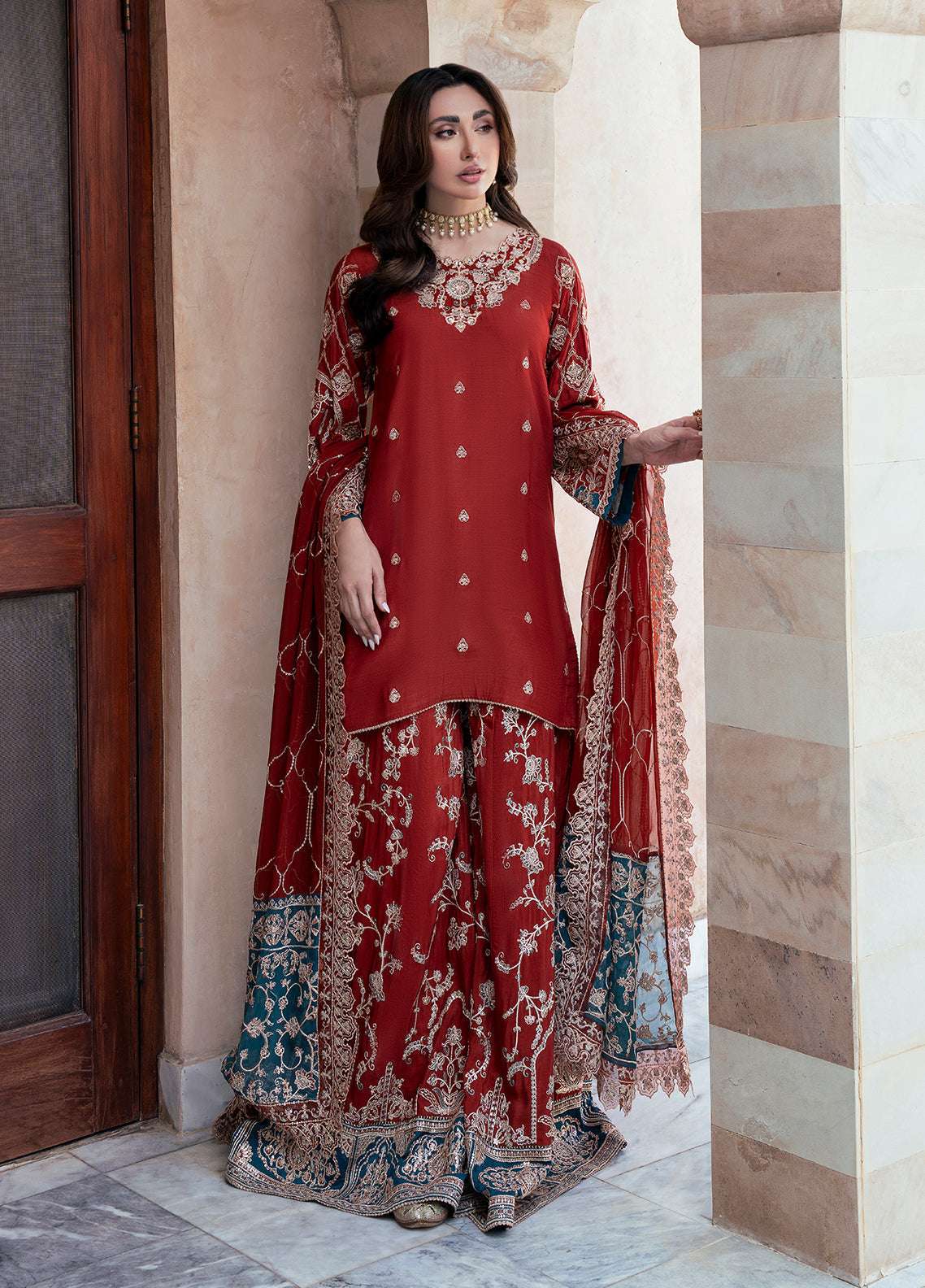 Sahane | Rusukh Premium Formals 26 | FU6604 Renisa - RUSUKH - Formal Dress - available at Maria Faisal in UK and USA.