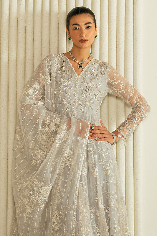 Cross Stitch | FW-24 RTW WEDDING EDIT-2 | WHISPERING BLUE - Wedding Dress - available at Maria Faisal in UK and USA.