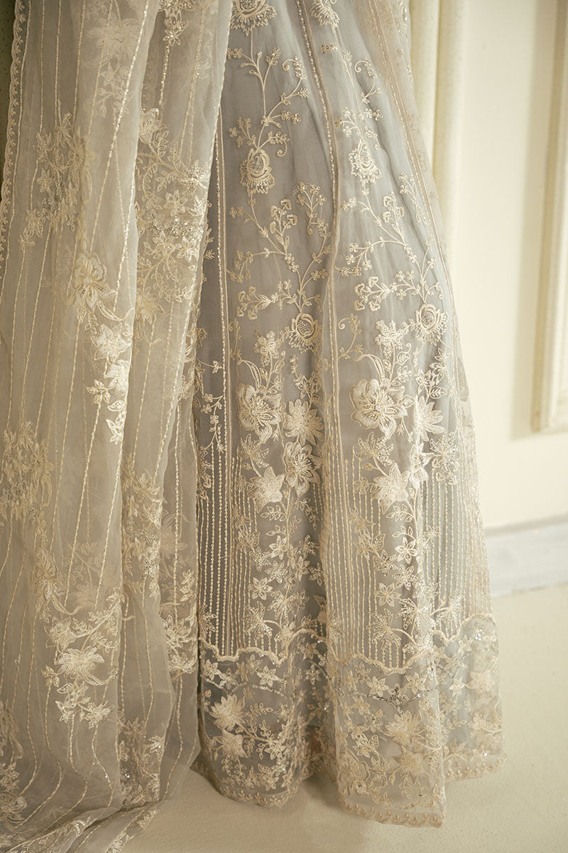 Cross Stitch | FW-24 RTW WEDDING EDIT-2 | WHISPERING BLUE - Wedding Dress - available at Maria Faisal in UK and USA.