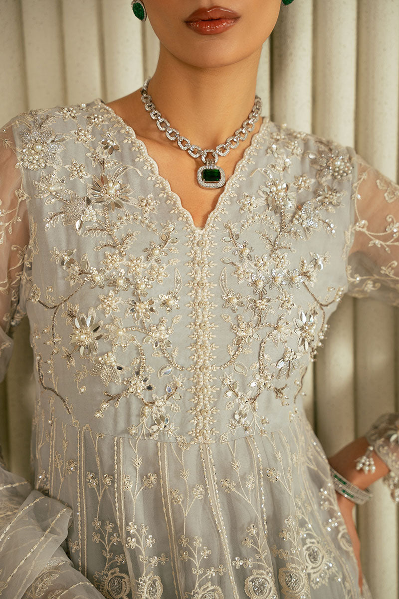 Cross Stitch | FW-24 RTW WEDDING EDIT-2 | WHISPERING BLUE - Wedding Dress - available at Maria Faisal in UK and USA.