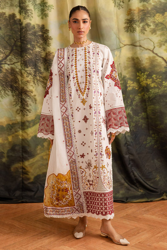 Marjjan | Guzel Lawn | SMC 207-A (White) - Ladies Clothes - Maria Faisal