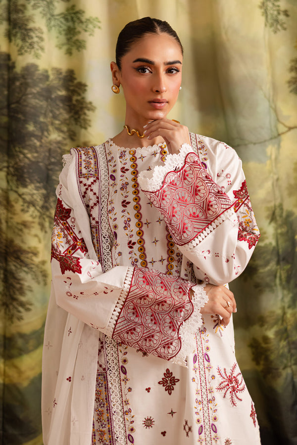 Marjjan | Guzel Lawn | SMC 207-A (White) - Ladies Clothes - Maria Faisal