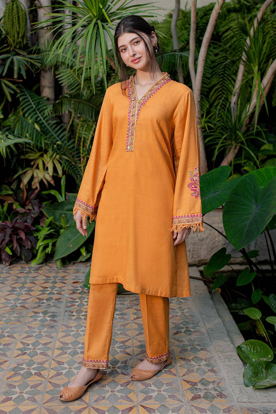 Zellbury | Winter Pret | Embroidered Kurta Trouser - 1289 by Maria Faisal - Registered Vendor of : Zellbury Women - type : Signature Pret - 100% original wedding dresses