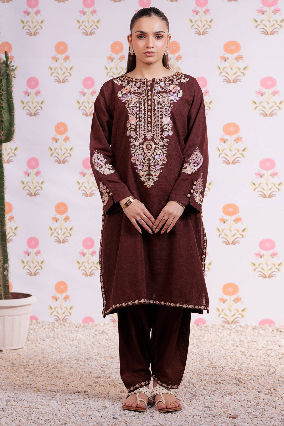 Zellbury | Winter Pret | Embroidered Kurta Trouser - 1290 by Maria Faisal - Registered Vendor of : Zellbury Women - type : Signature Pret - 100% original wedding dresses