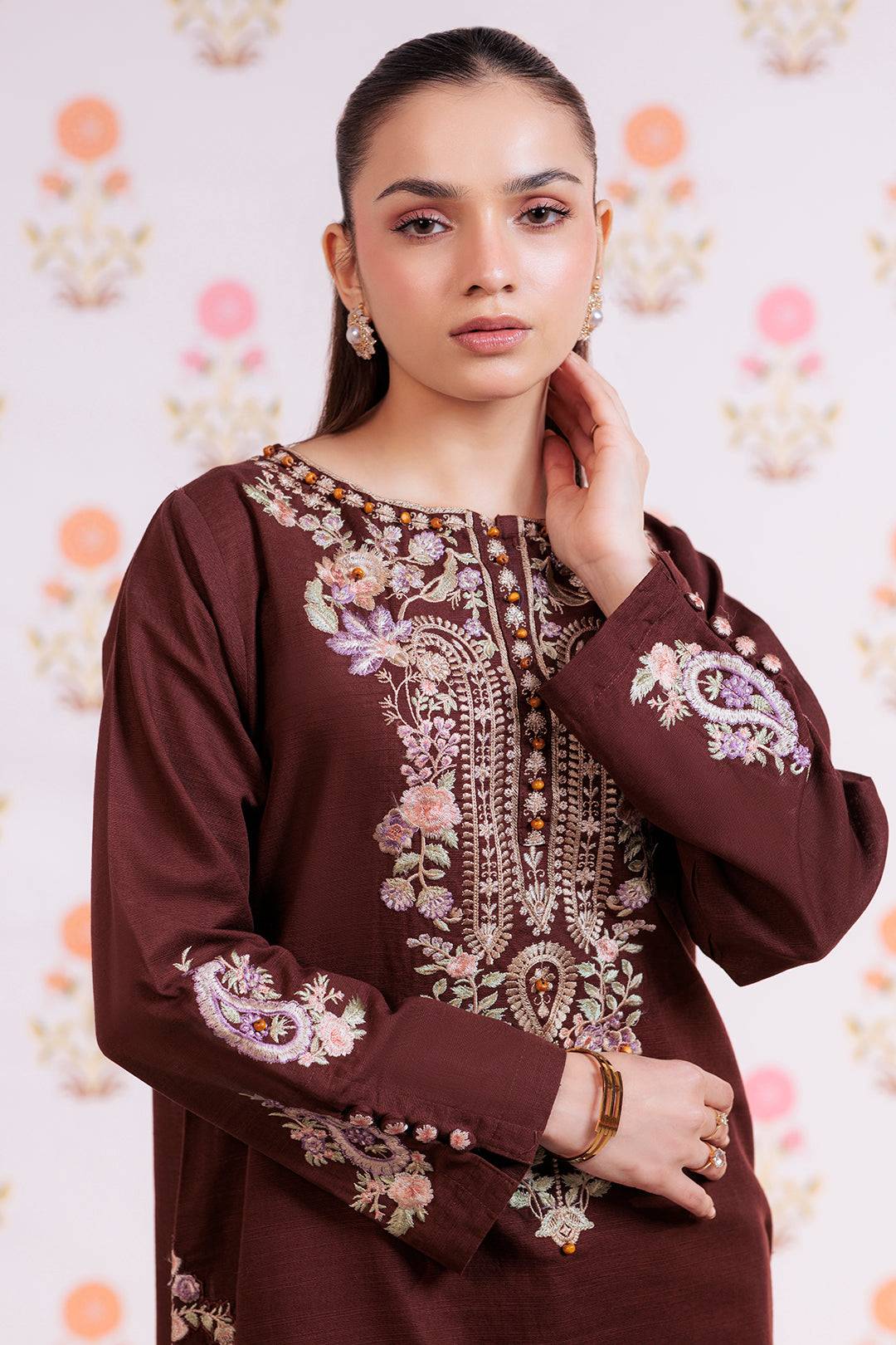 Zellbury | Winter Pret | Embroidered Kurta Trouser - 1290 by Maria Faisal - Registered Vendor of : Zellbury Women - type : Signature Pret - 100% original wedding dresses