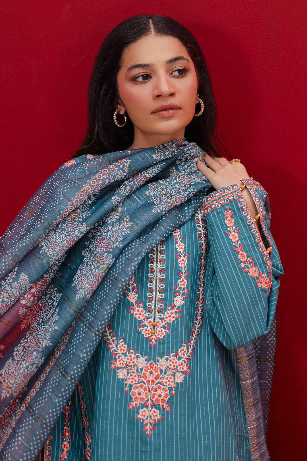 Zellbury | Winter Pret | Embroidered Kurta Dupatta Trouser - 1265 by Maria Faisal - Registered Vendor of : Zellbury Women - type : Signature Pret - 100% original wedding dresses