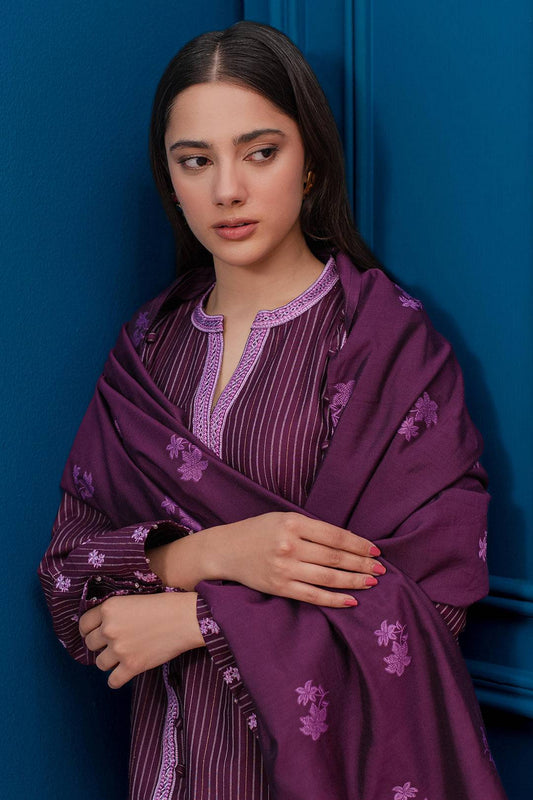 Zellbury | Winter Pret | Embroidered Kurta Dupatta Trouser - 1278 by Maria Faisal - Registered Vendor of : Zellbury Women - type : Signature Pret - 100% original wedding dresses