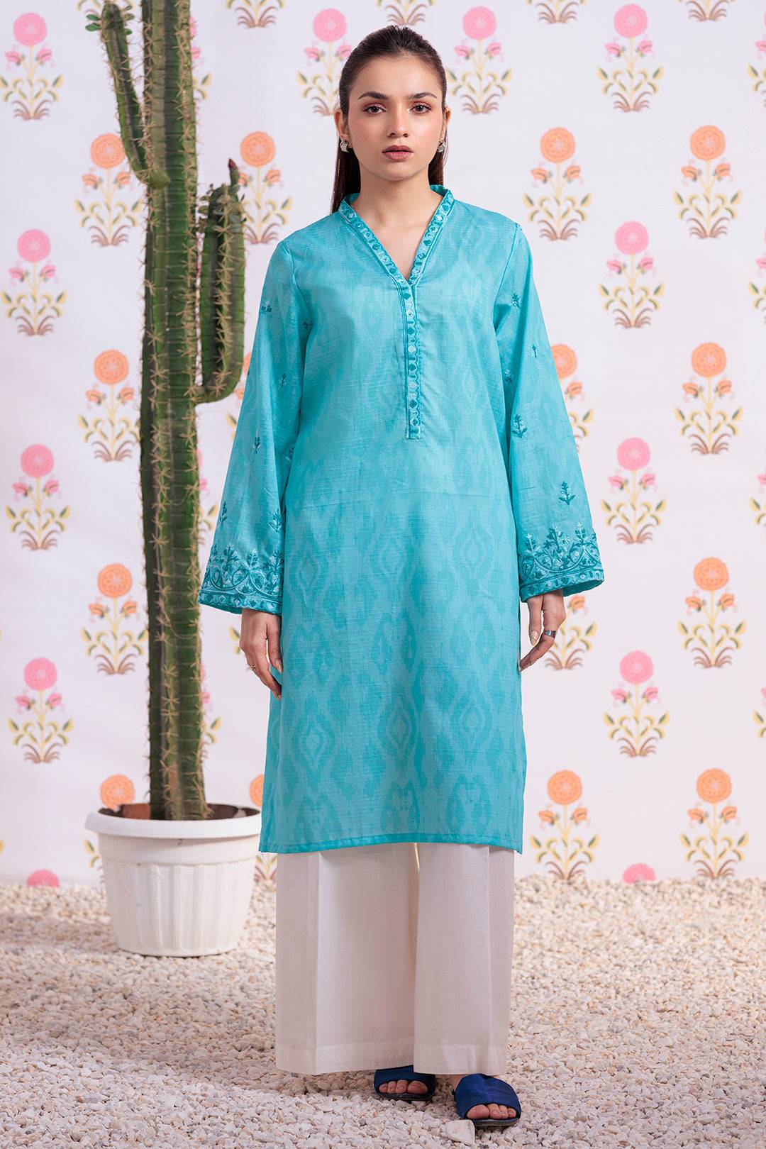 Zellbury | Summer Pret | Embroidered Kurta - 2875 by Maria Faisal - Registered Vendor of : Zellbury Women - type : Essential Pret - 100% original wedding dresses