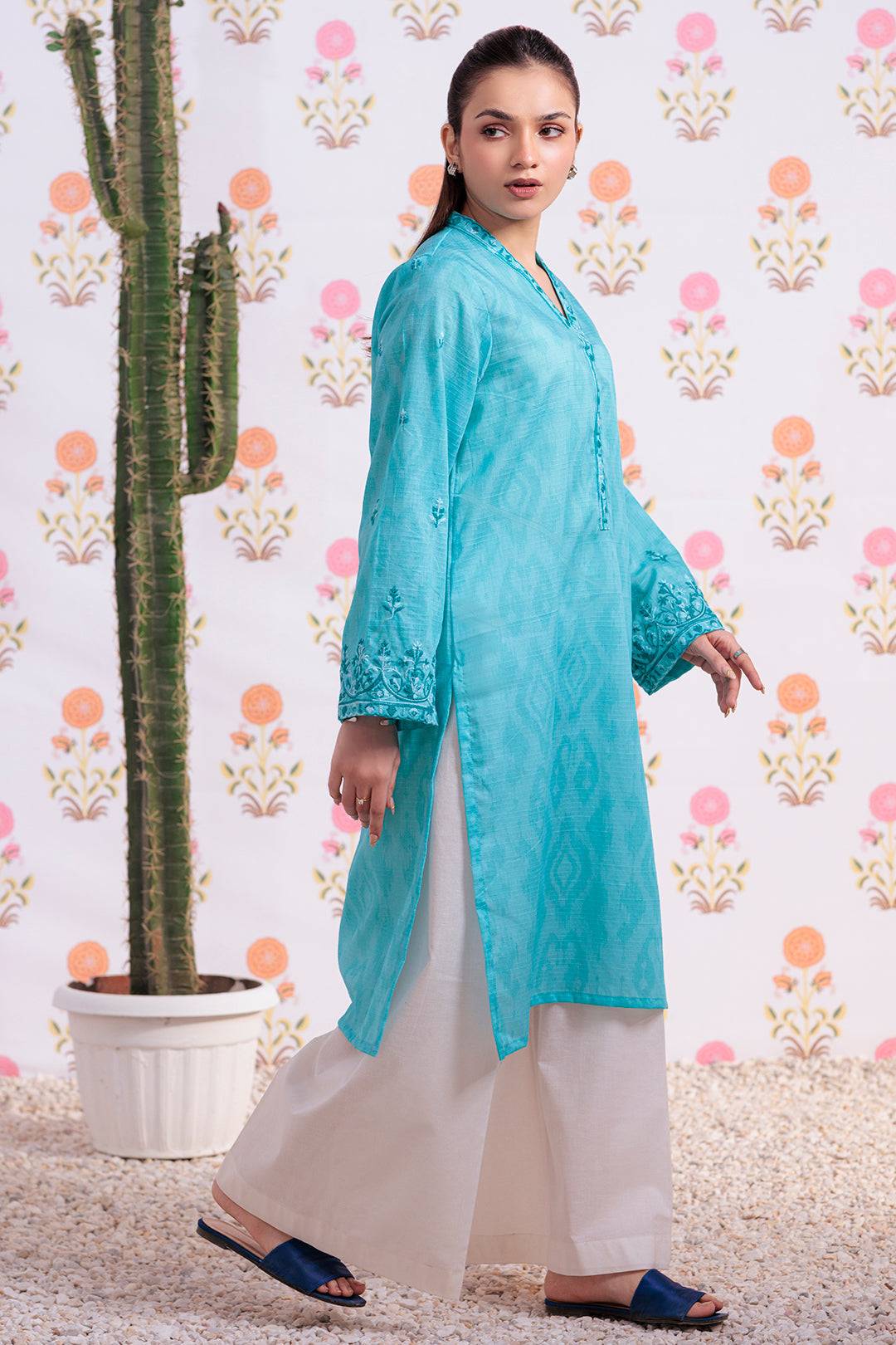Zellbury | Summer Pret | Embroidered Kurta - 2875 by Maria Faisal - Registered Vendor of : Zellbury Women - type : Essential Pret - 100% original wedding dresses