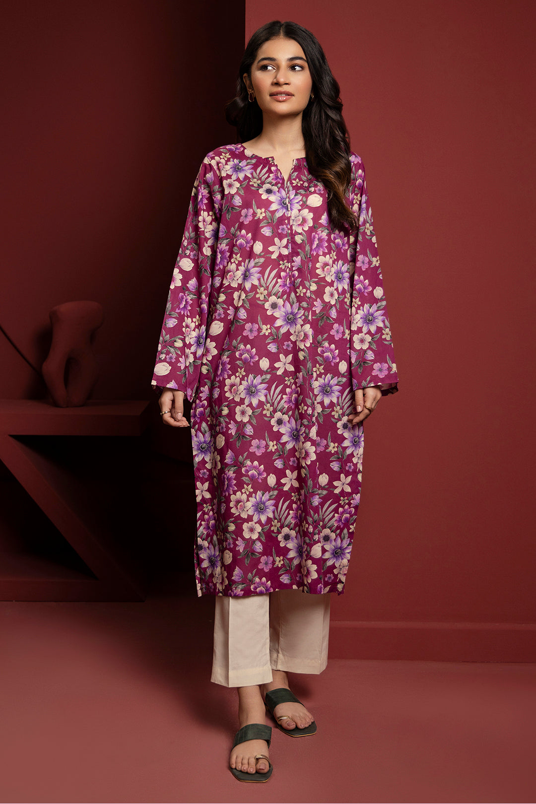 Zellbury | Winter Pret | Kurta - 3252 - Designer Dress with Intricate embroidery and embellishments. Shop elegent wedding dress at Maria Faisal.