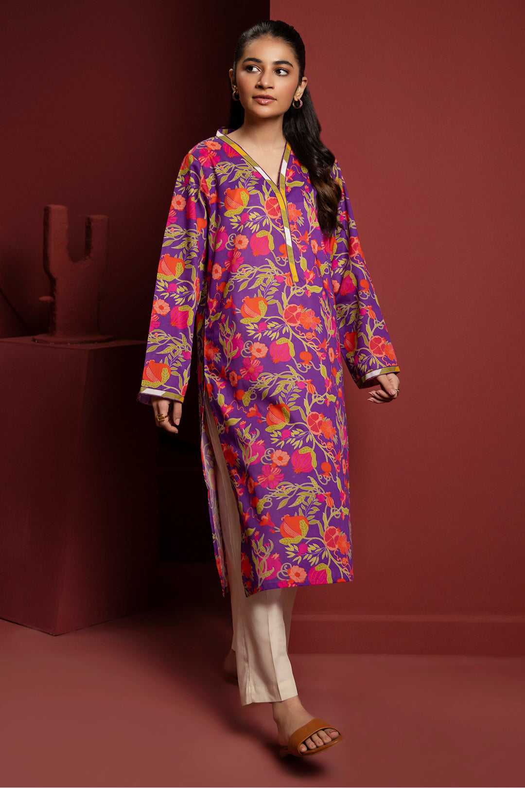 Zellbury | Winter Pret | Kurta - 3254 - Designer Dress with Intricate embroidery and embellishments. Shop elegent wedding dress at Maria Faisal.