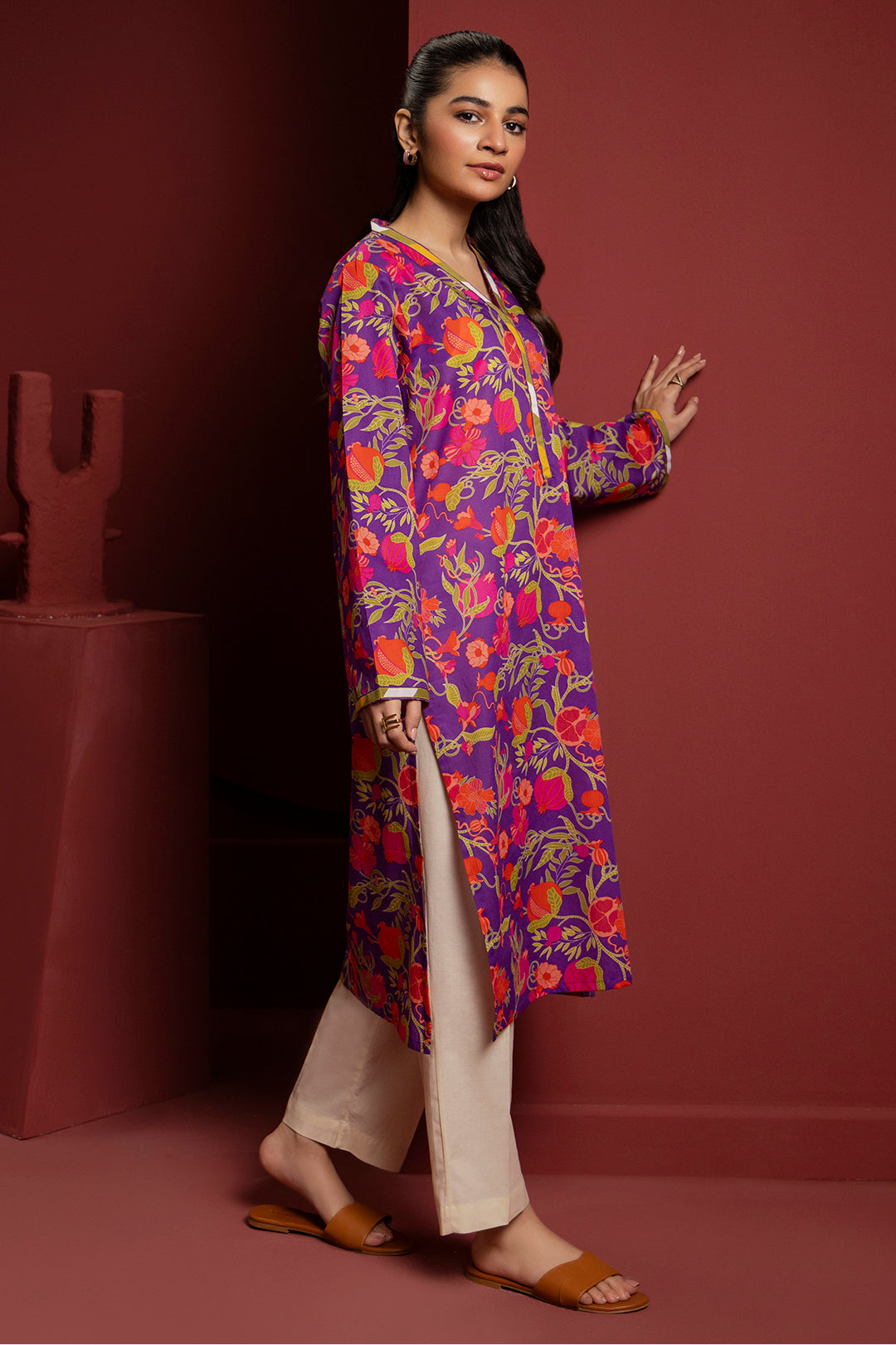 Zellbury | Winter Pret | Kurta - 3254 - Designer Dress with Intricate embroidery and embellishments. Shop elegent wedding dress at Maria Faisal.