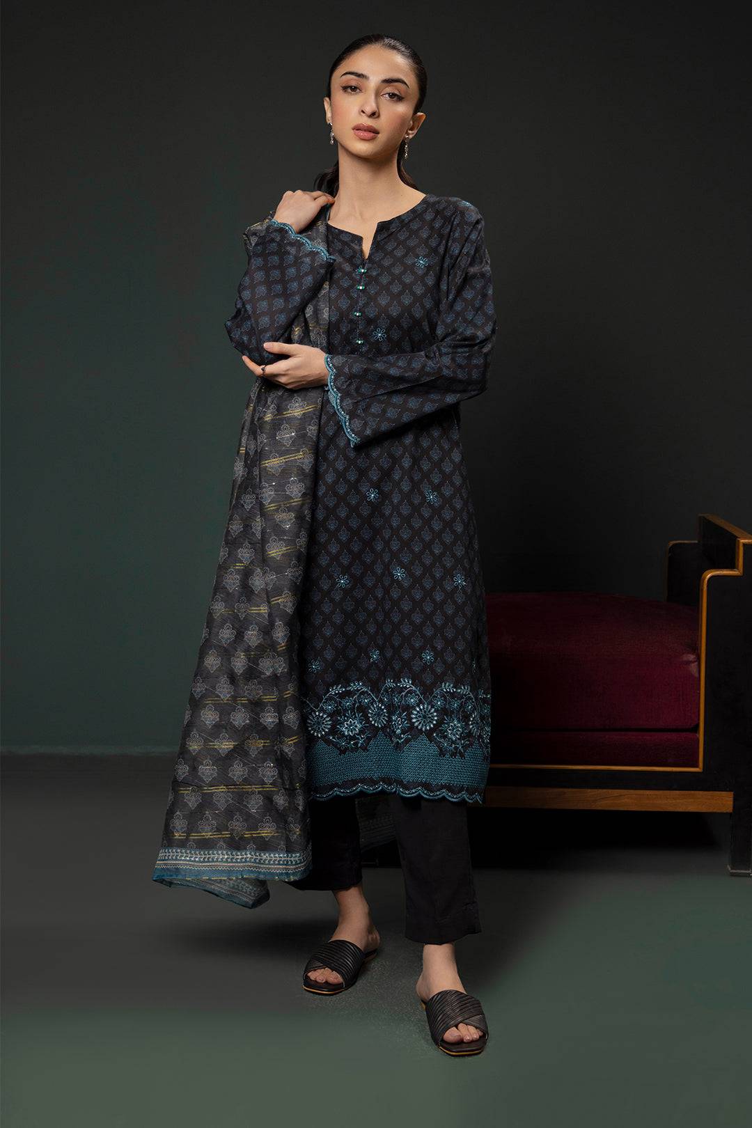 Zellbury | Summer Pret | Embroidered Kurta Dupatta Trouser - 2835 by Maria Faisal - Registered Vendor of : Zellbury Women - type : Essential Pret - 100% original wedding dresses