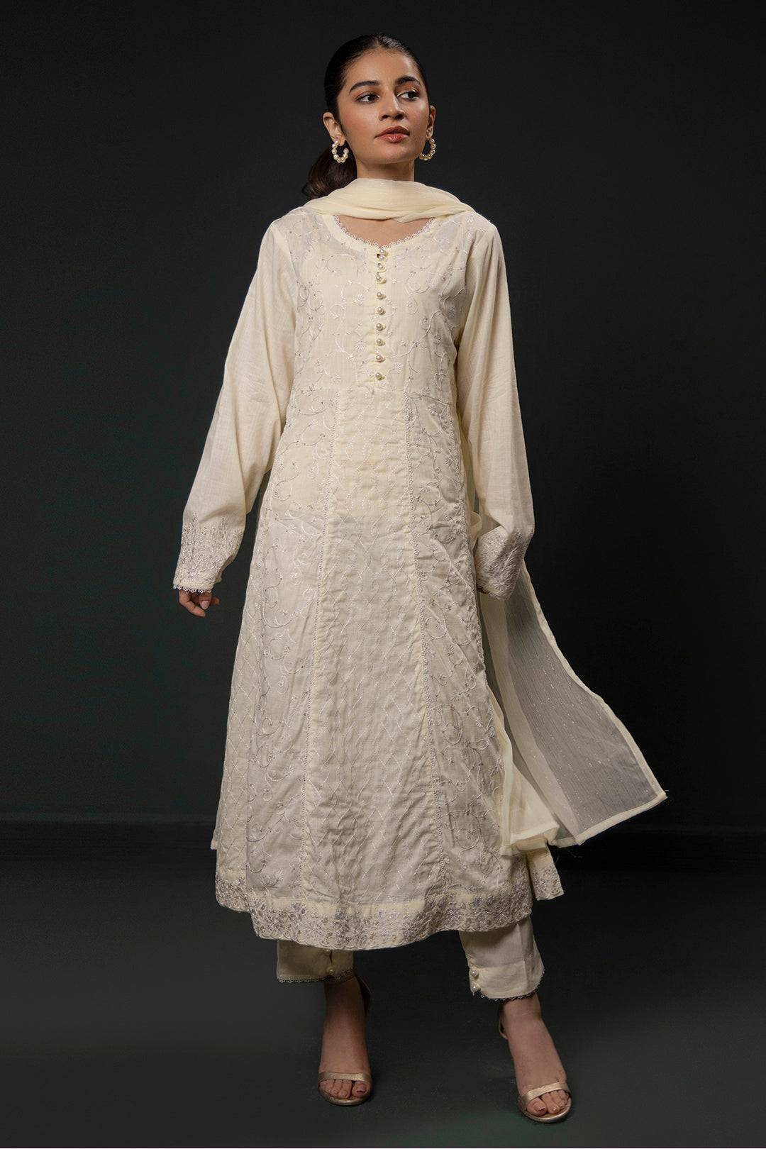 Zellbury | Summer Pret | Embroidered Kurta Dupatta Trouser - 3332 by Maria Faisal - Registered Vendor of : Zellbury Women - type : Signature Pret - 100% original wedding dresses