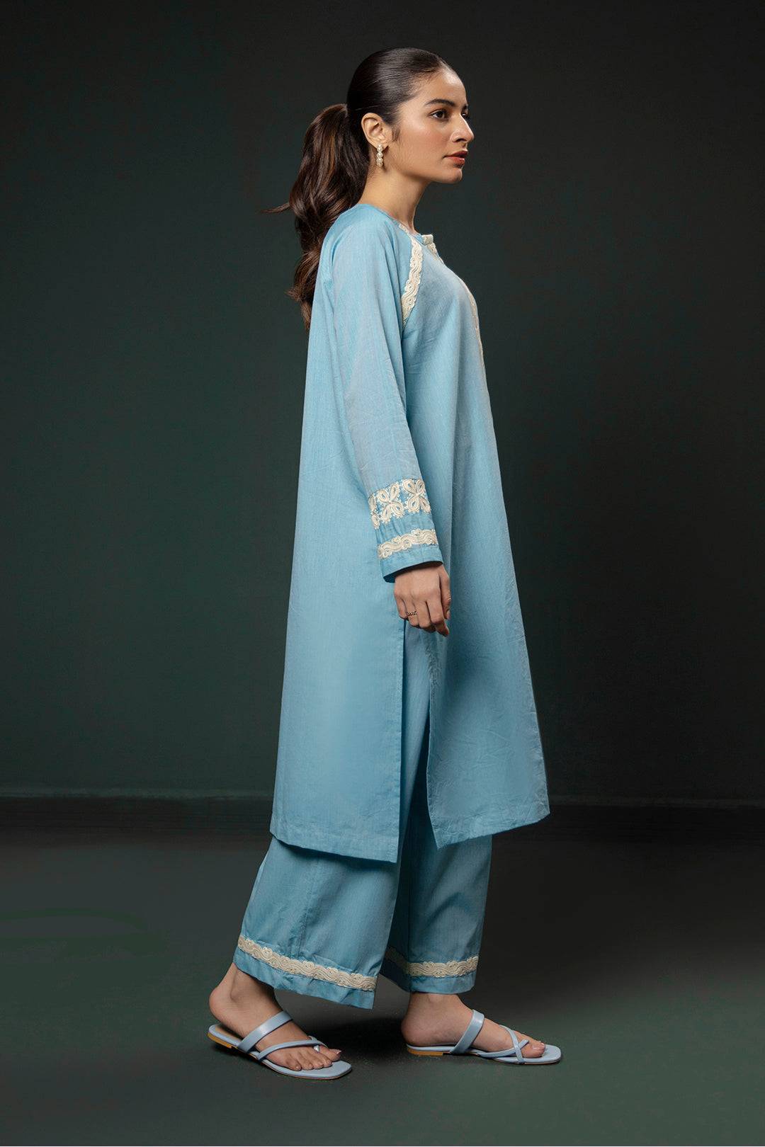 Zellbury | Summer Pret | Embroidered Kurta Trouser - 0977 by Maria Faisal - Registered Vendor of : Zellbury Women - type : Signature Pret - 100% original wedding dresses