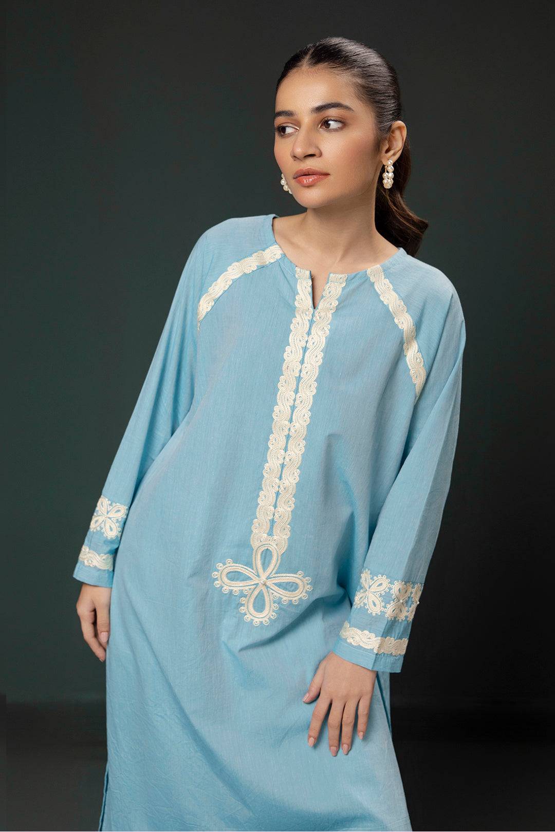 Zellbury | Summer Pret | Embroidered Kurta Trouser - 0977 by Maria Faisal - Registered Vendor of : Zellbury Women - type : Signature Pret - 100% original wedding dresses