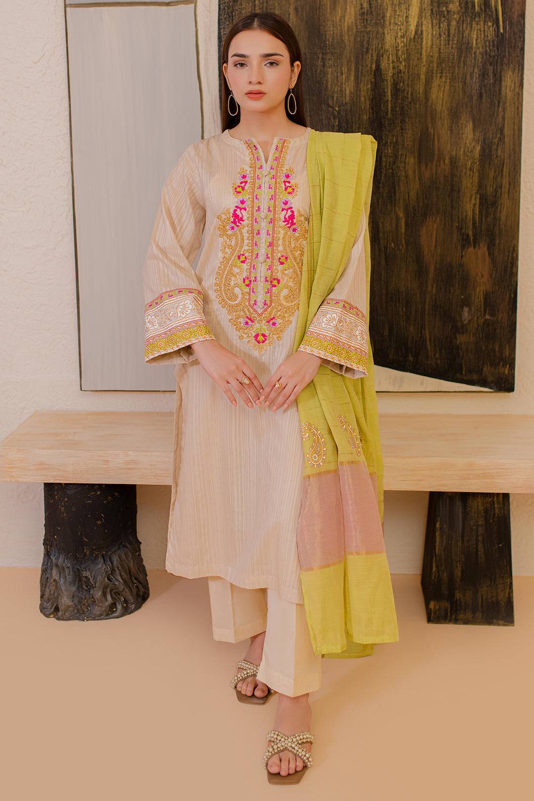 Zellbury | Summer Pret | Embroidered Kurta Dupatta - 1094 by Maria Faisal - Registered Vendor of : Zellbury Women - type : Signature Pret - 100% original wedding dresses