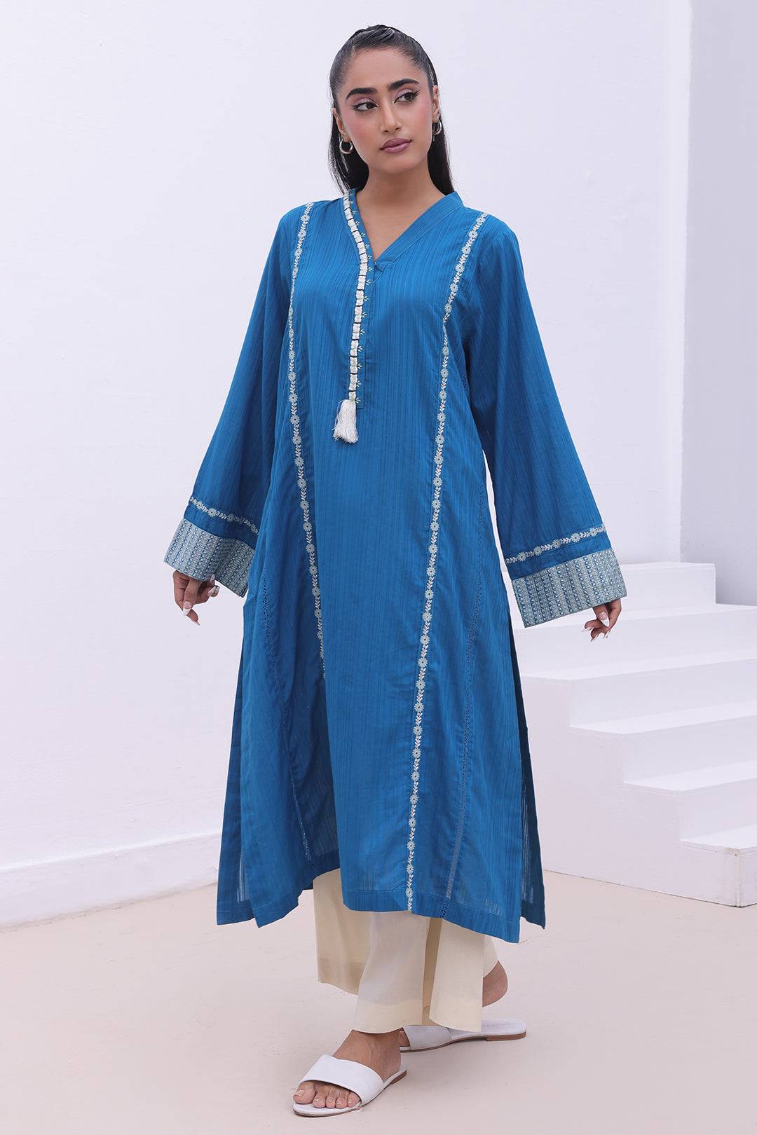 Zellbury | Summer Pret | Embroidered Kurta - 1864 by Maria Faisal - Registered Vendor of : Zellbury Women - type : Signature Pret - 100% original wedding dresses